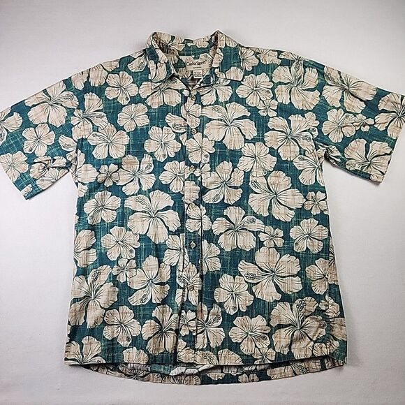 Cooke Street Honolulu Size XL Hibiscus Print Floral Hawaiian Shirt Short Sleeve - Picture 1 of 9
